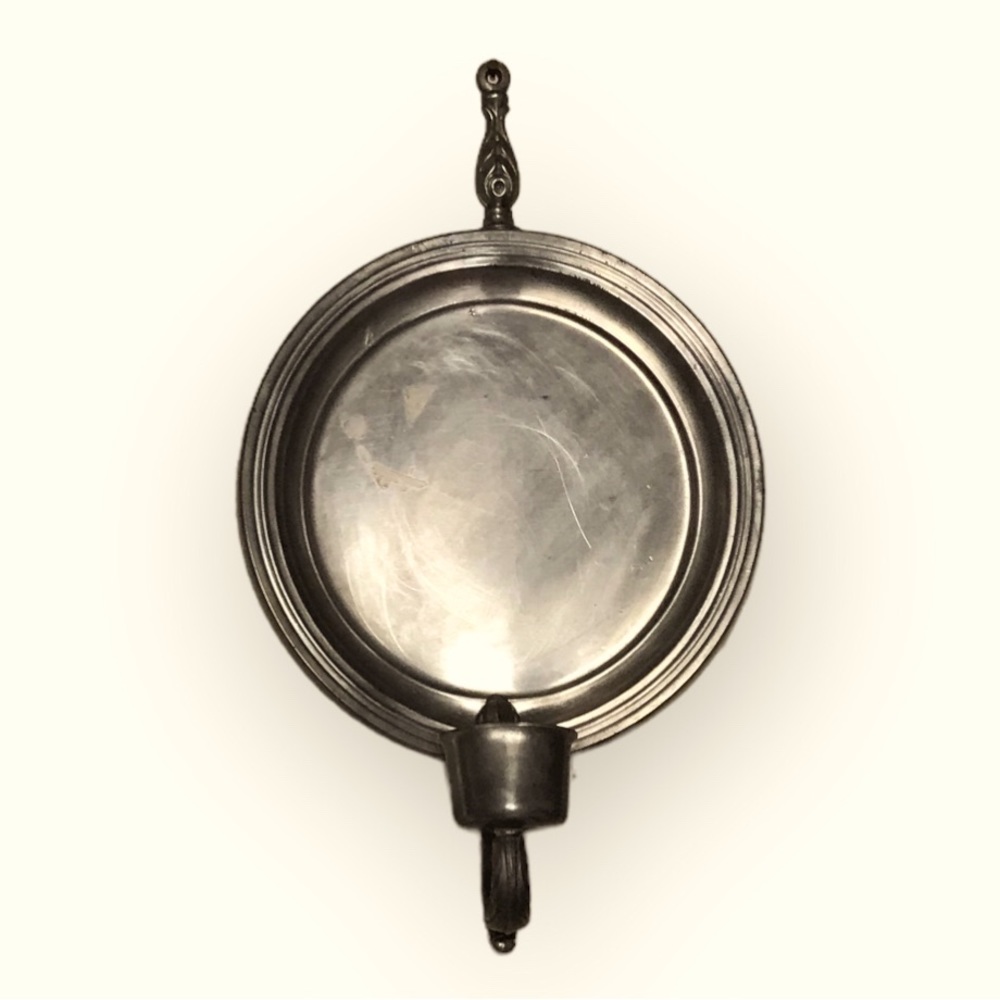 Vintage International Americana Pewter Candle Wall Sconce / Marked 282 98 1